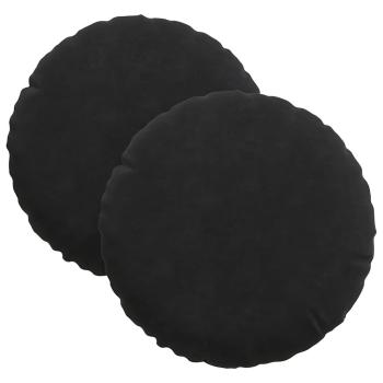 Sitzkissen 2 pcs Schwarz Ø 40 x 13 cm Samt