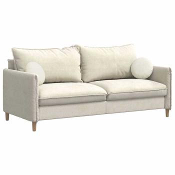 Sitzkissen 2 pcs Creme Ø 40 x 13 cm Samt