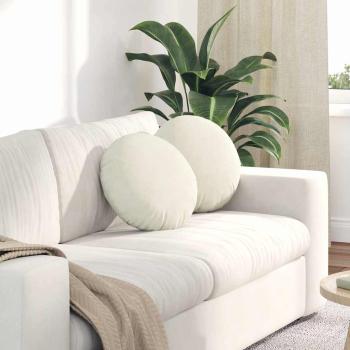 ARDEBO.de - Sitzkissen 2 pcs Creme Ø 40 x 13 cm Samt