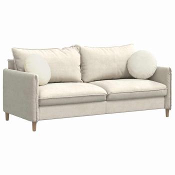 Sitzkissen 2 pcs Creme Ø 40 x 13 cm Samt