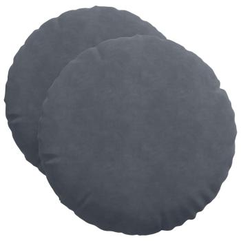 Sitzkissen 2 pcs Dunkelgrau Ø 40 x 13 cm Samt