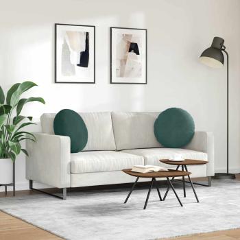 Sitzkissen 2 pcs Dunkelgrün Ø 40 x 13 cm Samt