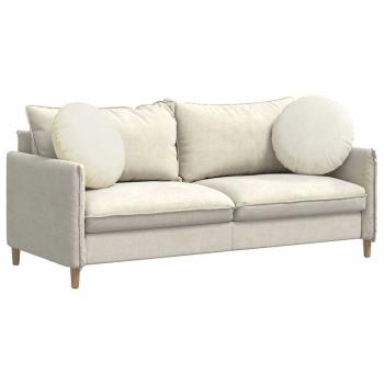 Sitzkissen 2 pcs Creme Ø 40 x 13 cm Samt