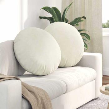 ARDEBO.de - Sitzkissen 2 pcs Creme Ø 40 x 13 cm Samt