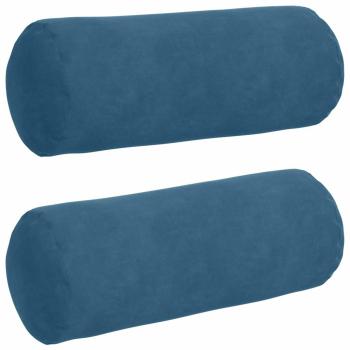 Bolsterkissen 2 pcs Blau Ø 15 x 40 cm Cordstoff