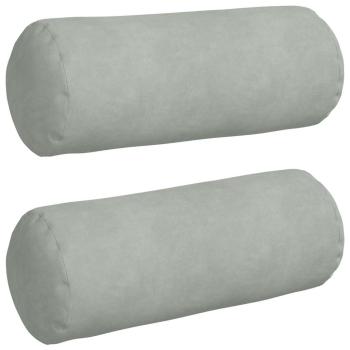 Bolsterkissen 2 pcs Hellgrau Ø 15 x 40 cm Cordstoff