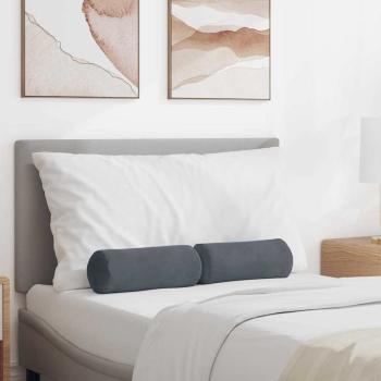 ARDEBO.de - Bolsterkissen 2 pcs Dunkelgrau Ø 15 x 40 cm Cordstoff