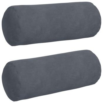 Bolsterkissen 2 pcs Dunkelgrau Ø 15 x 40 cm Cordstoff