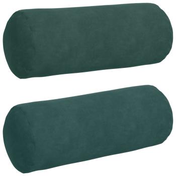 Bolsterkissen 2 pcs Dunkelgrün Ø 15 x 40 cm Cordstoff