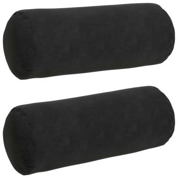 Bolsterkissen 2 pcs Schwarz Ø 15 x 40 cm Cordstoff