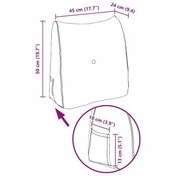 Rücken Kissen Dunkelgrau 45 x 24 x 50 cm Samt