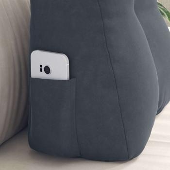 Rücken Kissen Dunkelgrau 45 x 24 x 50 cm Samt