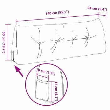 Rücken Kissen Hellgrün 140 x 24 x 50 cm Stoff