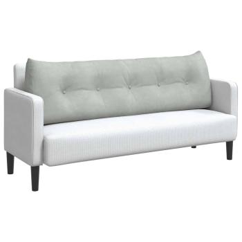 Rücken Kissen Hellgrau 160 x 24 x 50 cm Samt