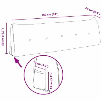 Rücken Kissen Meergrün 160 x 24 x 50 cm Samt