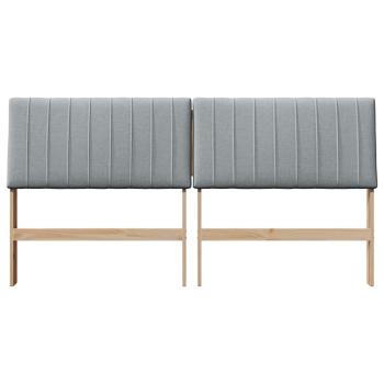 Gepolstertes Kopfteil Hellgrau 200 cm Massives Kiefernholz