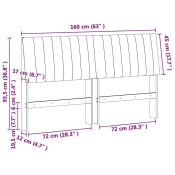 Gepolstertes Kopfteil Taupe 160 cm Massives Kiefernholz
