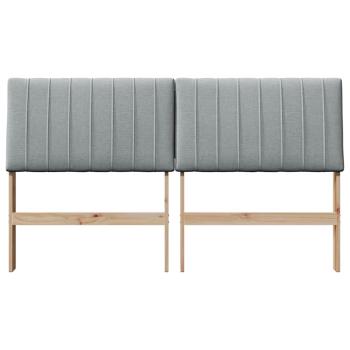 Gepolstertes Kopfteil Hellgrau 150 cm Massives Kiefernholz