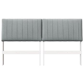 Gepolstertes Kopfteil Hellgrau 150 cm Massives Kiefernholz