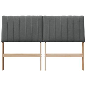 Gepolstertes Kopfteil Dunkelgrau 140 cm Massives Kiefernholz