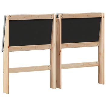 Gepolstertes Kopfteil Hellgrau 135 cm Massives Kiefernholz