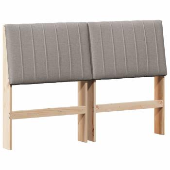 Gepolstertes Kopfteil Taupe 135 cm Massives Kiefernholz