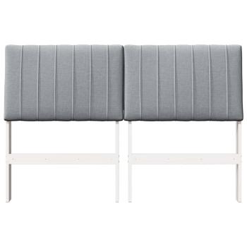 Gepolstertes Kopfteil Hellgrau 135 cm Massives Kiefernholz