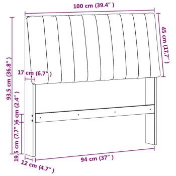 Gepolstertes Kopfteil Schwarz 100 cm Massives Kiefernholz