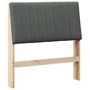 Gepolstertes Kopfteil Dunkelgrau 90 cm Massives Kiefernholz