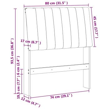 Gepolstertes Kopfteil Taupe 80 cm Massives Kiefernholz