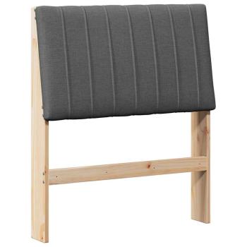 Gepolstertes Kopfteil Dunkelgrau 75 cm Massives Kiefernholz
