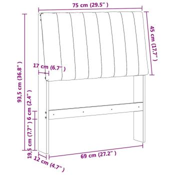 Gepolstertes Kopfteil Schwarz 75 cm Massives Kiefernholz