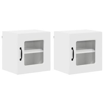 Küchenhängeschrank mit Tür 2 pcs Hochglanz Weiß 40 x 31 x 40 cm