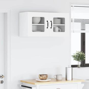 Küchenhängeschrank mit Tür 2 pcs Hochglanz Weiß 40 x 31 x 40 cm