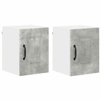 Küchenhängeschrank mit Regal 2 pcs Beton Grau 30 x 31 x 40 cm