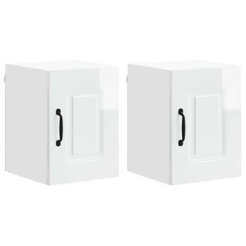 Küchenhängeschrank mit Tür 2 pcs Hochglanz Weiß 30 x 31 x 40 cm