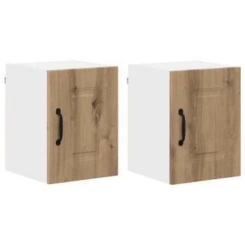 Küchenhängeschrank mit Tür 2 pcs Artisan-Eiche 30 x 31 x 40 cm