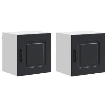 Küchenhängeschrank 2 pcs Schwarz 40 x 31 x 40 cm Holzwerkstoff