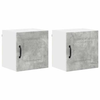 Küchenhängeschrank mit Regal 2 pcs Beton Grau 40 x 31 x 40 cm