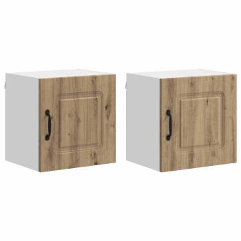 Küchenhängeschrank mit Tür 2 pcs Artisan-Eiche 40 x 31 x 40 cm