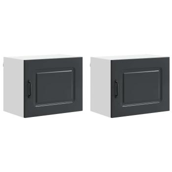 ARDEBO.de - Küchenhängeschrank 2 pcs Schwarz 50 x 31 x 40 cm Holzwerkstoff