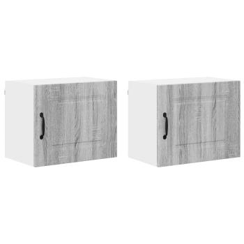 Küchenhängeschrank mit Tür 2 pcs Graues Sonoma 50 x 31 x 40 cm