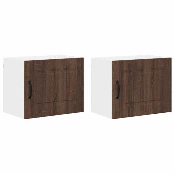 Küchenhängeschrank 2 pcs Braun Eichen-Optik 50 x 31 x 40 cm