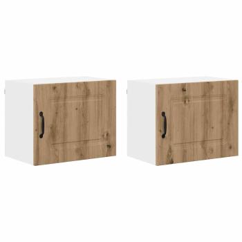 Küchenhängeschrank mit Tür 2 pcs Artisan-Eiche 50 x 31 x 40 cm
