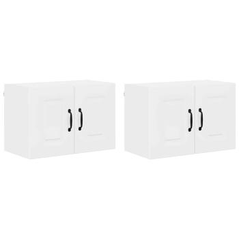 Küchenhängeschrank mit Tür 2 pcs Hochglanz Weiß 60 x 31 x 40 cm