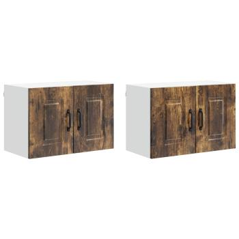 Küchenhängeschrank 2 pcs Geräucherte Eiche 60 x 31 x 40 cm