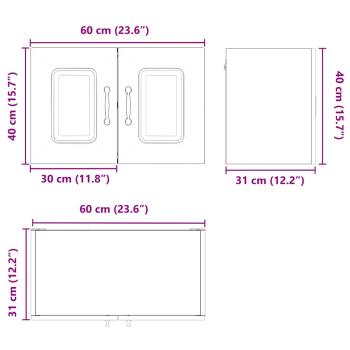 Küchenhängeschrank mit Regal Braun Eichen-Optik 60 x 31 x 40 cm
