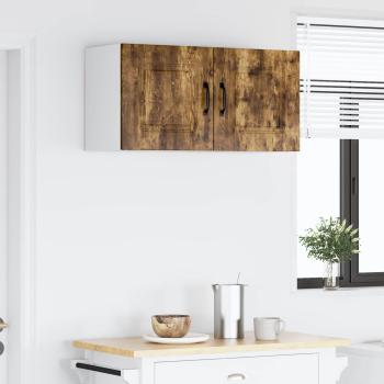 ARDEBO.de - Küchenhängeschrank mit Regal Geräucherte Eiche 80 x 31 x 40 cm