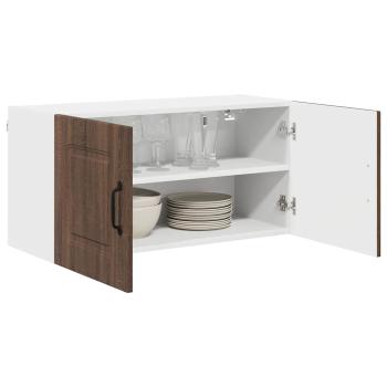Küchenhängeschrank mit Regal Braun Eichen-Optik 80 x 31 x 40 cm