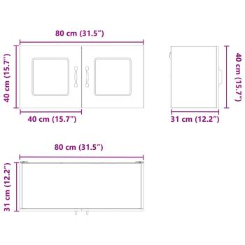 Küchenhängeschrank Beton Grau 80 x 31 x 40 cm Holzwerkstoff